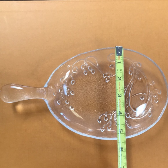 Vintage Frosted Glass Serving Dish with Handle - Picture 6 of 7